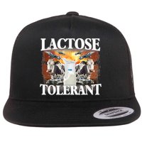 Lactose Tolerant Funny Trending Meme Flat Bill Trucker Hat