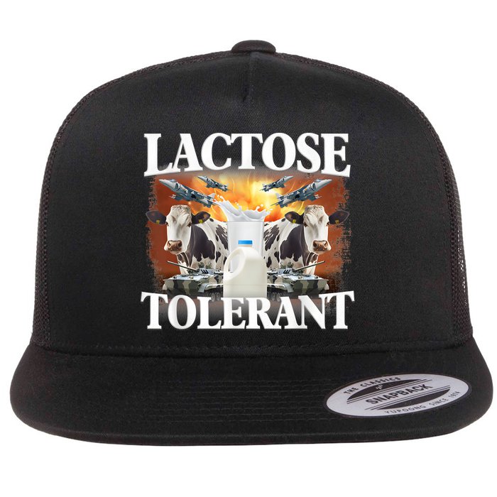 Lactose Tolerant Funny Trending Meme Flat Bill Trucker Hat