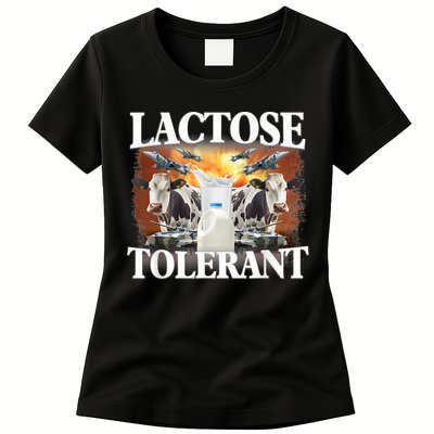 Lactose Tolerant Funny Trending Meme Womens T-Shirt