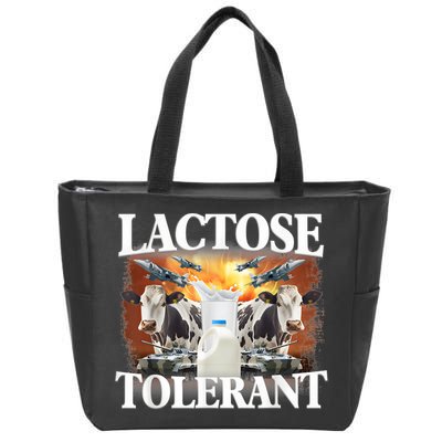 Lactose Tolerant Funny Trending Meme Zip Tote Bag
