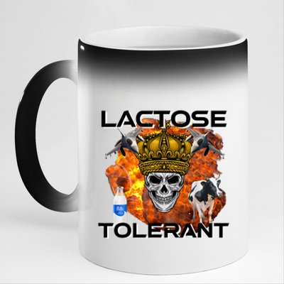 Lactose Tolerant Funny Trendy Design Meme 11oz Black Color Changing Mug