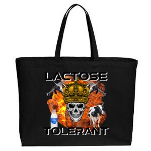 Lactose Tolerant Funny Trendy Design Meme Cotton Canvas Jumbo Tote