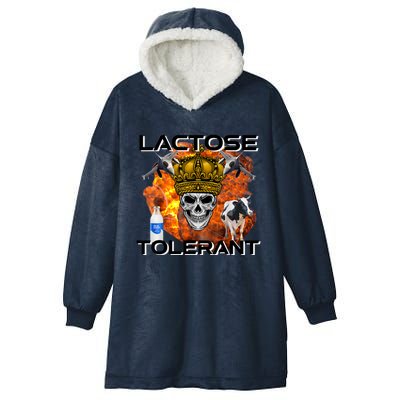 Lactose Tolerant Funny Trendy Design Meme Hooded Wearable Blanket