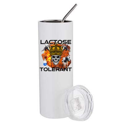 Lactose Tolerant Funny Trendy Design Meme Stainless Steel Tumbler