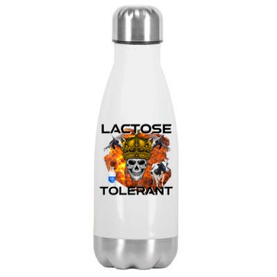 Lactose Tolerant Funny Trendy Design Meme Stainless Steel Insulated Water Bottle