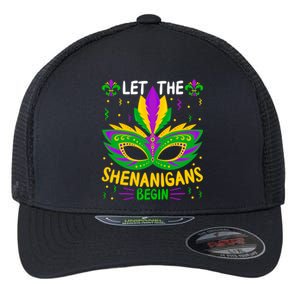 Let The Funny Shenanigans Begin Carnival Mardi Gras Cool Gift Flexfit Unipanel Trucker Cap