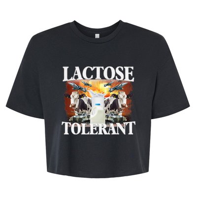 Lactose Tolerant Funny Trending Meme Bella+Canvas Jersey Crop Tee