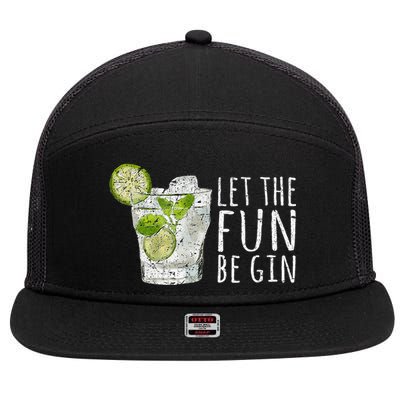 Let The Fun Be Gin 7 Panel Mesh Trucker Snapback Hat