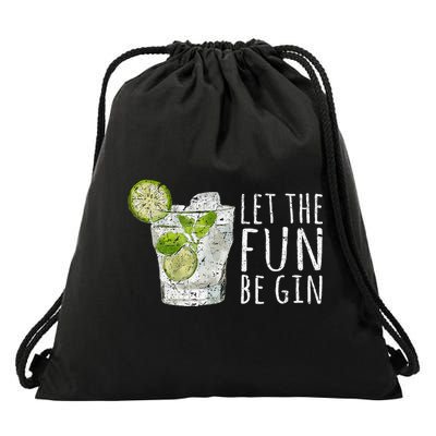 Let The Fun Be Gin Drawstring Bag