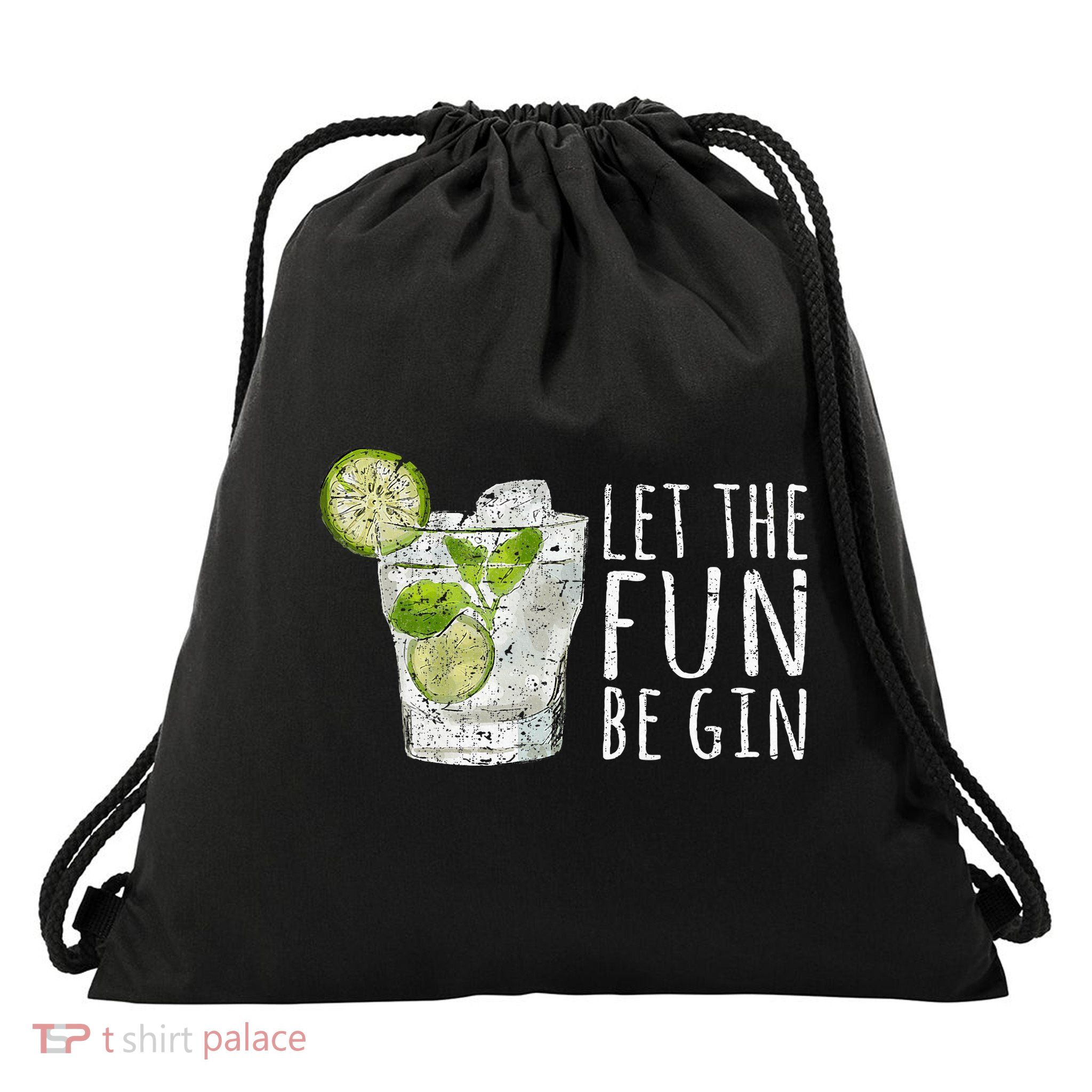 Let The Fun Be Gin Drawstring Bag