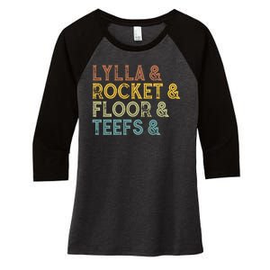 Lylla & Teefs Floor Rocket Women's Tri-Blend 3/4-Sleeve Raglan Shirt