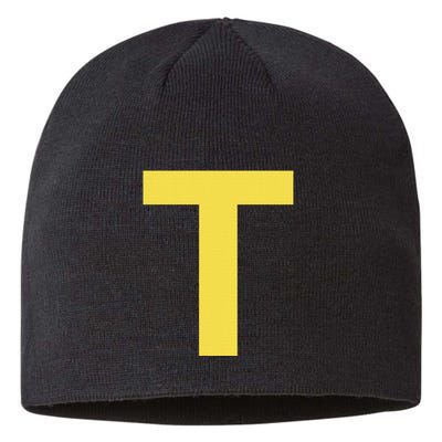 Letter T Funny Chipmunk Group Matching Halloween Costume Sustainable Beanie