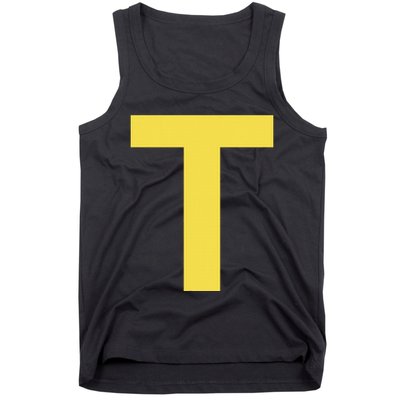 Letter T Funny Chipmunk Group Matching Halloween Costume Tank Top