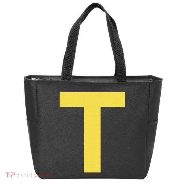 Letter T Funny Chipmunk Group Matching Halloween Costume Zip Tote Bag