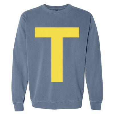 Letter T Funny Chipmunk Group Matching Halloween Costume Garment-Dyed Sweatshirt