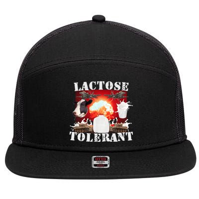 Lactose Tolerant Funny Meme Trendy Design 7 Panel Mesh Trucker Snapback Hat