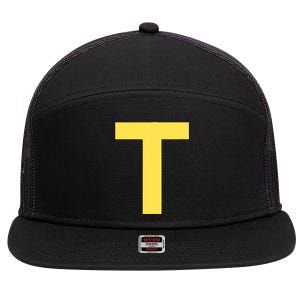 Letter T Funny Chipmunk Group Matching Halloween Costume 7 Panel Mesh Trucker Snapback Hat