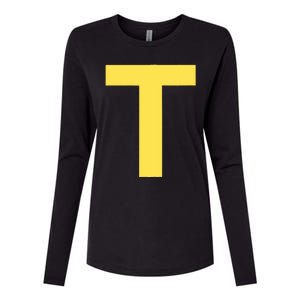 Letter T Funny Chipmunk Group Matching Halloween Costume Womens Cotton Relaxed Long Sleeve T-Shirt