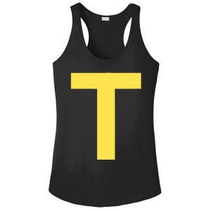 Letter T Funny Chipmunk Group Matching Halloween Costume Ladies PosiCharge Competitor Racerback Tank