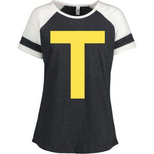 Letter T Funny Chipmunk Group Matching Halloween Costume Enza Ladies Jersey Colorblock Tee