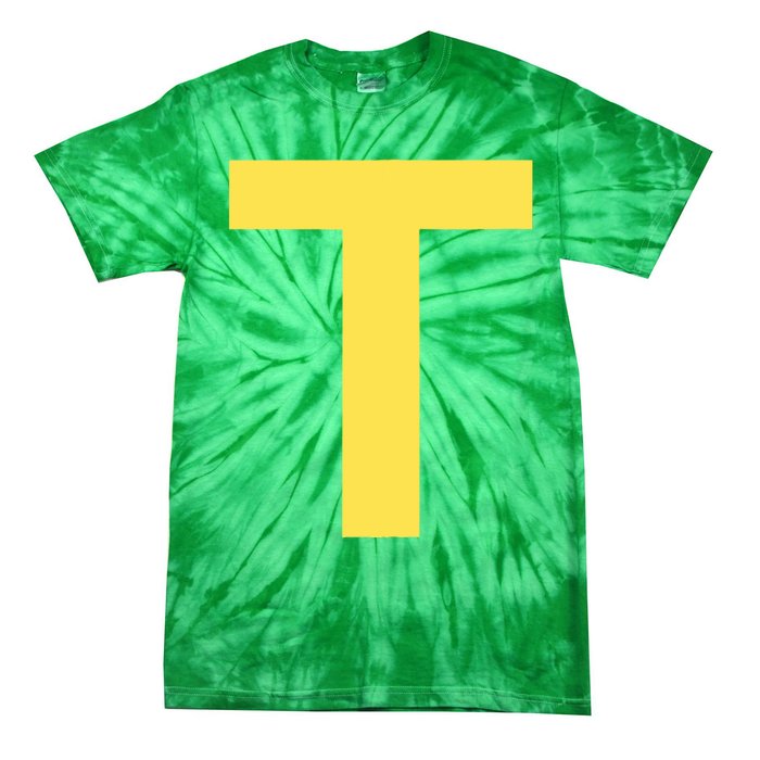 Letter T Funny Chipmunk Group Matching Halloween Costume Tie-Dye T-Shirt