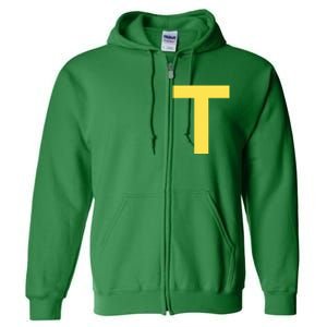 Letter T Funny Chipmunk Group Matching Halloween Costume Full Zip Hoodie