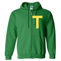 Letter T Funny Chipmunk Group Matching Halloween Costume Full Zip Hoodie