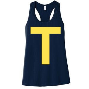 Letter T Funny Chipmunk Group Matching Halloween Costume Women's Racerback Tank