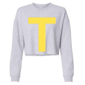 Letter T Funny Chipmunk Group Matching Halloween Costume Cropped Pullover Crew