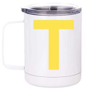 Letter T Funny Chipmunk Group Matching Halloween Costume 12 oz Stainless Steel Tumbler Cup