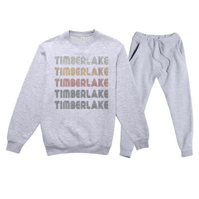 Love Timberlake Grunge Vintage Style Black Timberlake Premium Crewneck Sweatsuit Set