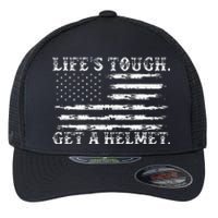 LifeS Tough Get A Helmet Man Usa Flag Flexfit Unipanel Trucker Cap