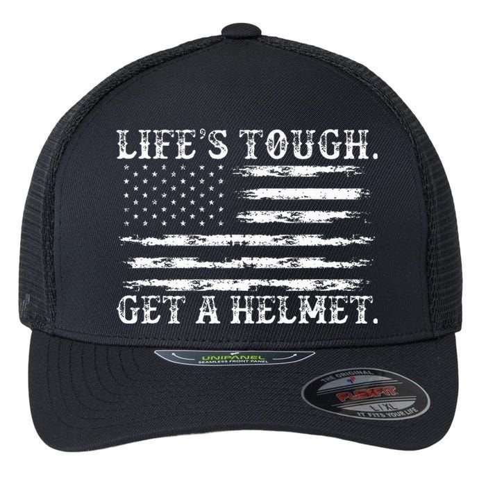 LifeS Tough Get A Helmet Man Usa Flag Flexfit Unipanel Trucker Cap