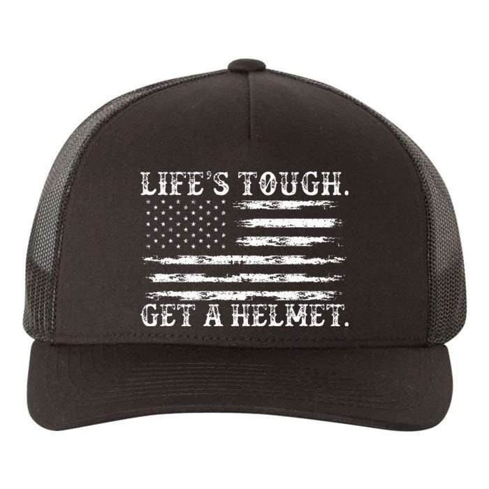 LifeS Tough Get A Helmet Man Usa Flag Yupoong Adult 5-Panel Trucker Hat