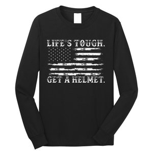 LifeS Tough Get A Helmet Man Usa Flag Long Sleeve Shirt