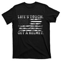 LifeS Tough Get A Helmet Man Usa Flag T-Shirt