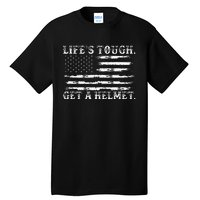 LifeS Tough Get A Helmet Man Usa Flag Tall T-Shirt