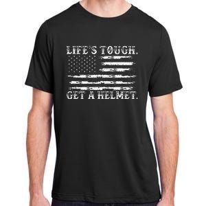 LifeS Tough Get A Helmet Man Usa Flag Adult ChromaSoft Performance T-Shirt