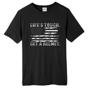 LifeS Tough Get A Helmet Man Usa Flag Tall Fusion ChromaSoft Performance T-Shirt