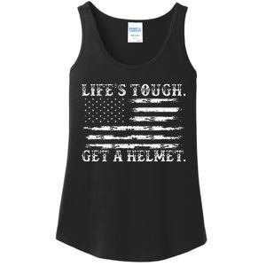 LifeS Tough Get A Helmet Man Usa Flag Ladies Essential Tank