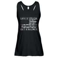 LifeS Tough Get A Helmet Man Usa Flag Ladies Essential Flowy Tank