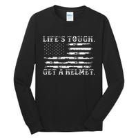 LifeS Tough Get A Helmet Man Usa Flag Tall Long Sleeve T-Shirt