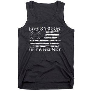 LifeS Tough Get A Helmet Man Usa Flag Tank Top