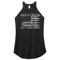 LifeS Tough Get A Helmet Man Usa Flag Women's Perfect Tri Rocker Tank