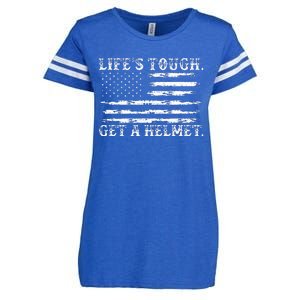 LifeS Tough Get A Helmet Man Usa Flag Enza Ladies Jersey Football T-Shirt