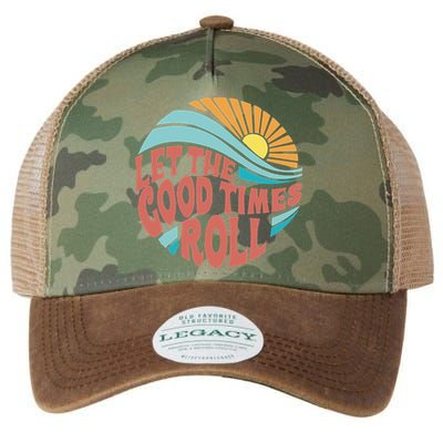 Let The Good Times Roll Retro Vintage Legacy Tie Dye Trucker Hat
