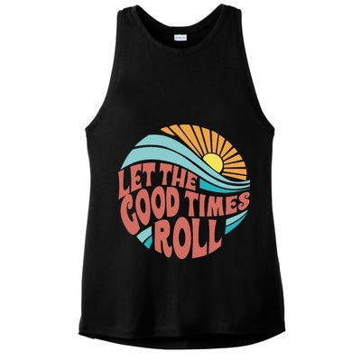 Let The Good Times Roll Retro Vintage Ladies PosiCharge Tri-Blend Wicking Tank