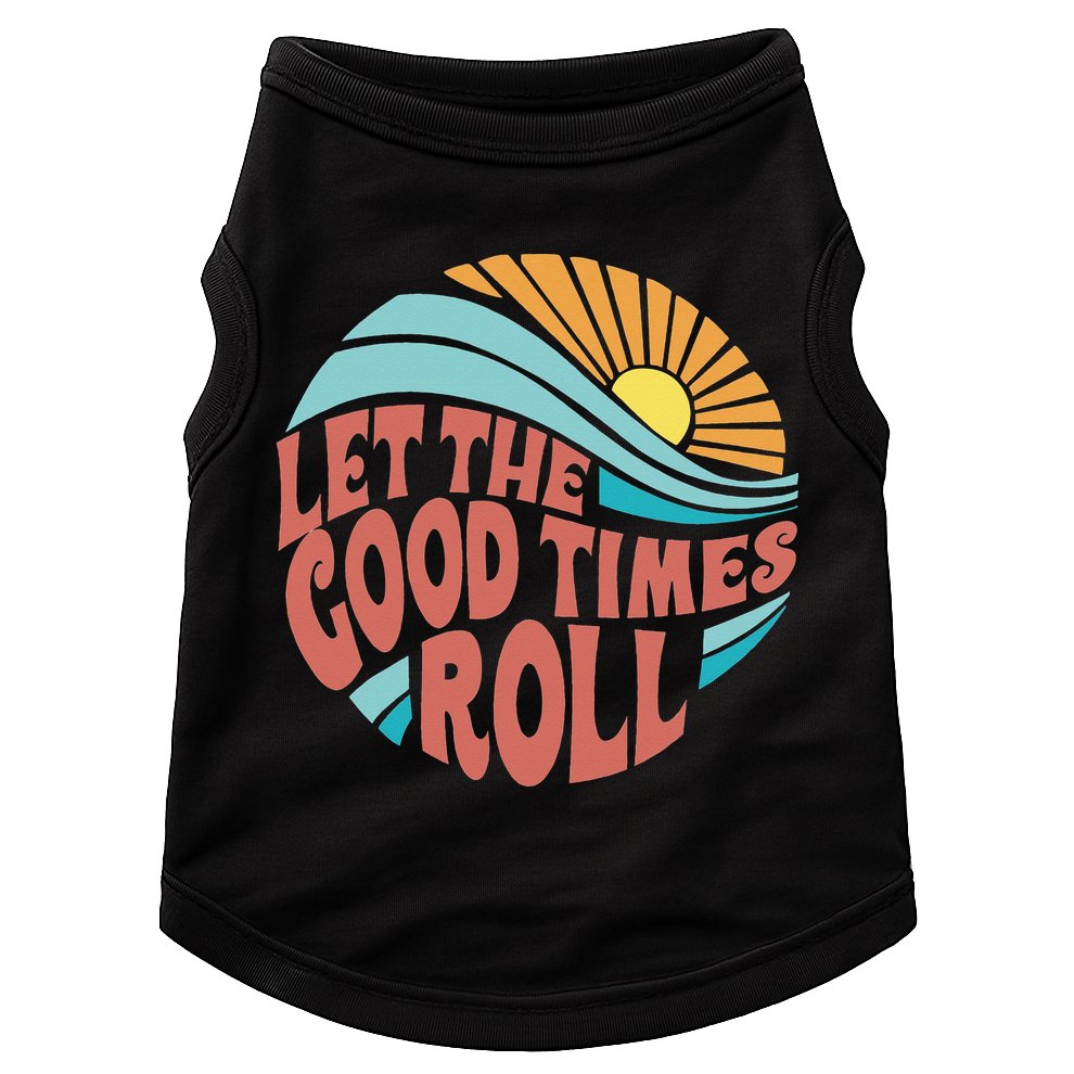 Let The Good Times Roll Retro Vintage Doggie Tank