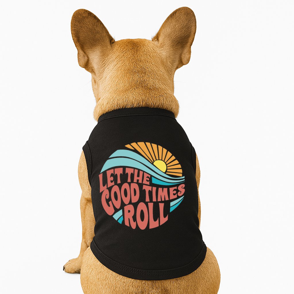 Let The Good Times Roll Retro Vintage Doggie Tank