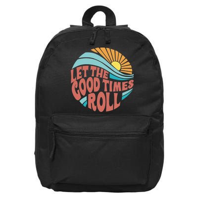 Let The Good Times Roll Retro Vintage 16 in Basic Backpack